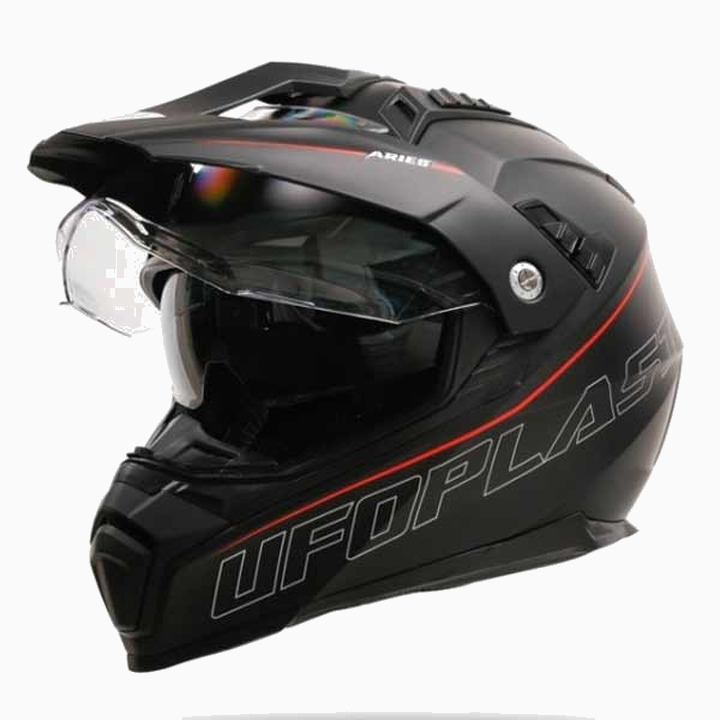 Kiiver MX/Enduro UFO Plast ARIES XL, must/punane